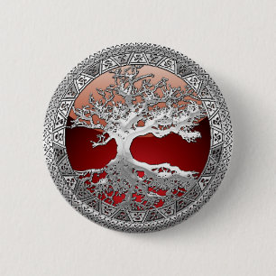 Bóton Redondo 5.08cm [500] Celtic Tree of Life [Silver]