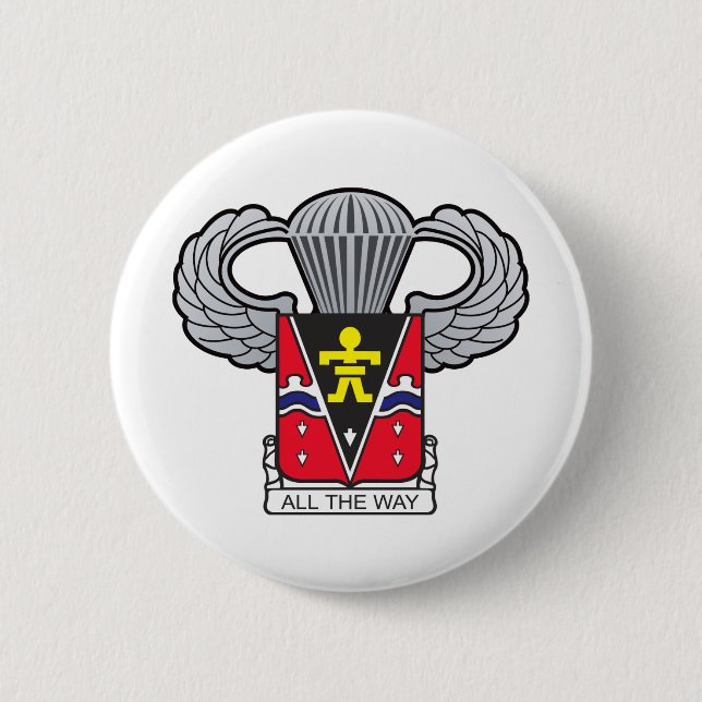 Bóton Redondo 5.08cm 509th Transportado por via aérea com asas (Frente)