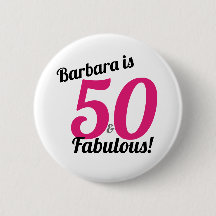 50 e aniversário fabuloso botão personalizado