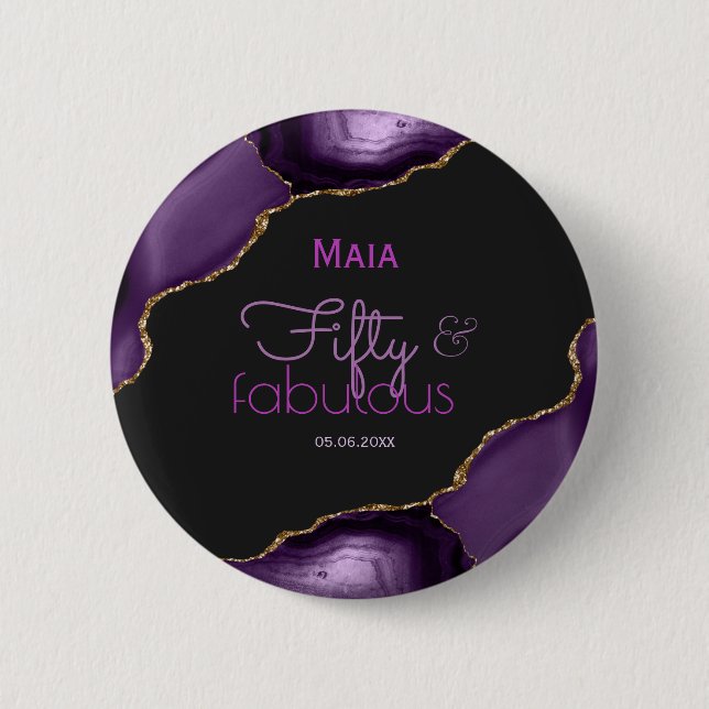 Bóton Redondo 5.08cm 50 e Fabuloso 50º aniversário (Frente)