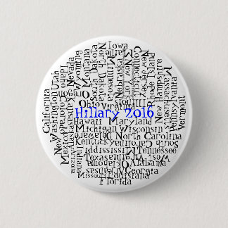 Bóton Redondo 5.08cm 50 estados em 1 botão Hillary Clinton 2016