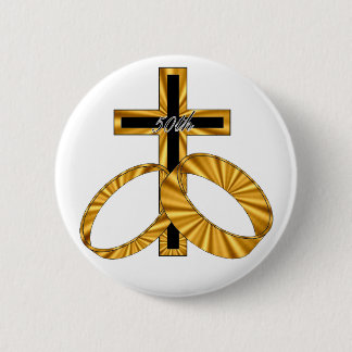 Bóton Redondo 5.08cm 50th Presentes do aniversário de casamento