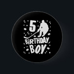 Bóton Redondo 5.08cm 5 Birthday Boy Ice Hockey Kids 5 Anos Festa<br><div class="desc">5 Birthday Boy Ice Hockey Kids 5 Anos de Festa Dotada</div>