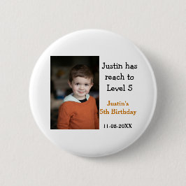 Bóton Redondo 5.08cm 5 jogo de aniversário em data moderna