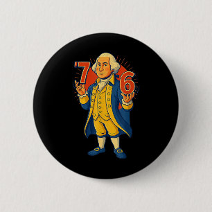 Bóton Redondo 5.08cm 67 George Washington Meme Divertido Seis Sete Gera