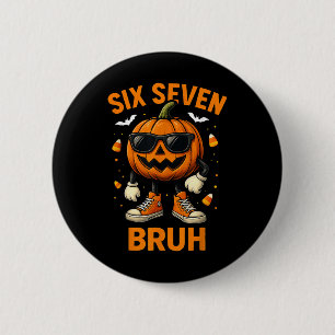 Bóton Redondo 5.08cm 67 Halloween Divertido Seis Sete Meme Brainrot Abó