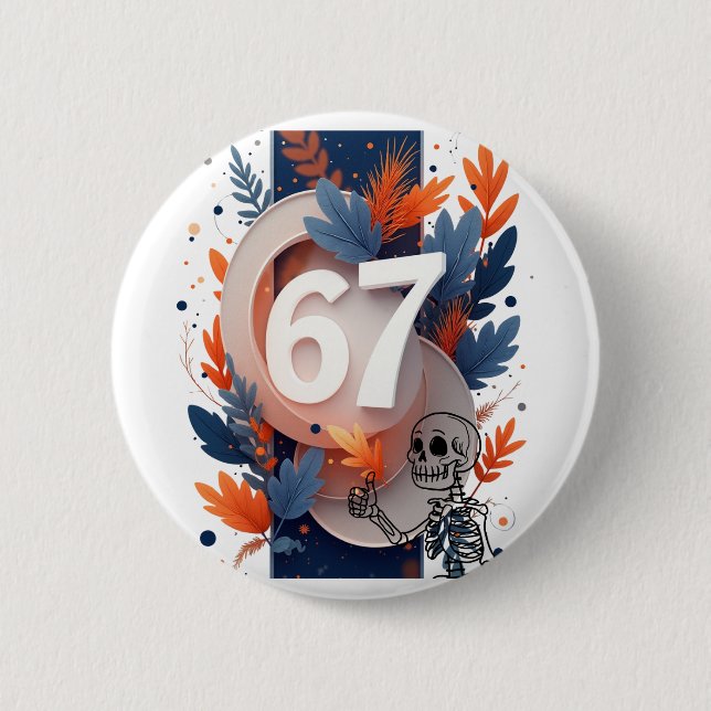 Bóton Redondo 5.08cm 67 Mão de Esqueleto Halloween (Frente)