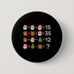Bóton Redondo 5.08cm 67 Meme Seis Sete Equação Matemática de Natal Xmas