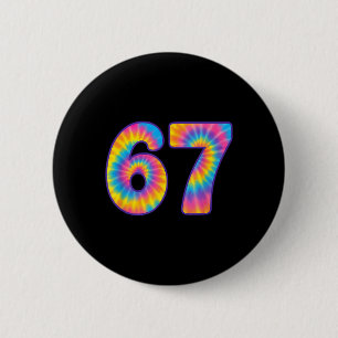 Bóton Redondo 5.08cm 67 Meme Tie Dye Retro Seis Sete