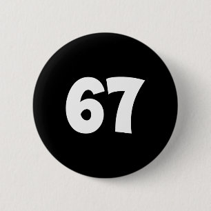 Bóton Redondo 5.08cm 67 Número Sessenta e sete Meme Divertido Escola Ad