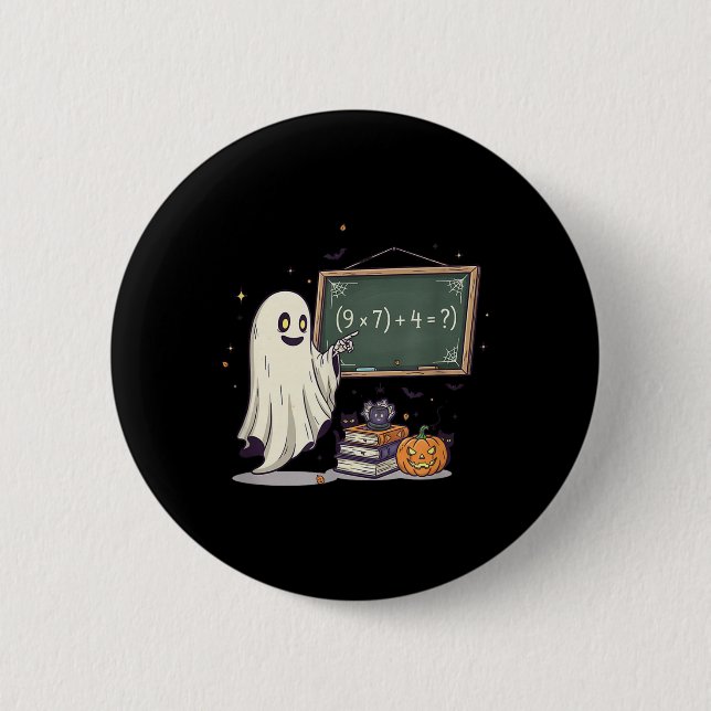 Bóton Redondo 5.08cm 67 Professor Fantasma de Halloween Seis Sete Meme  (Frente)