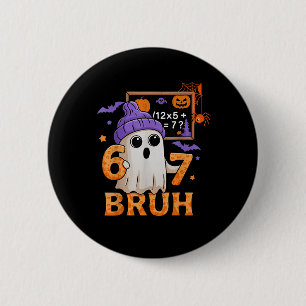 Bóton Redondo 5.08cm 67 Professor Fantasma de Halloween Seis Sete Meme 