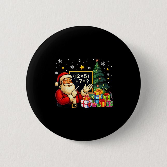Bóton Redondo 5.08cm 67 Professor Papai Noel Natal Seis Sete Meme Brain (Frente)