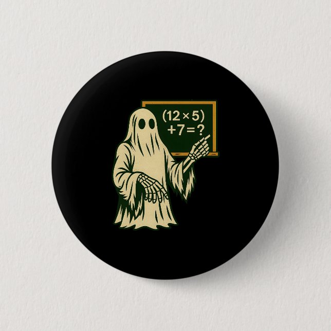 Bóton Redondo 5.08cm 67 Professora Halloween Fantasma Seis Sete Meme Br (Frente)