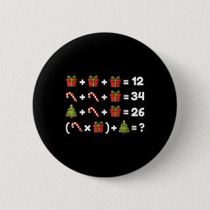 Bóton Redondo 5.08cm 67 Seis Sete Meme Matemática Equação De Natal Lógi