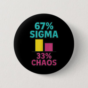 Bóton Redondo 5.08cm 67% Sigma 33% Caos 67 Energia Aura Seis Sete Rizz
