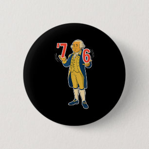 Bóton Redondo 5.08cm 67 Six Seven Memes Engraçados George Washington