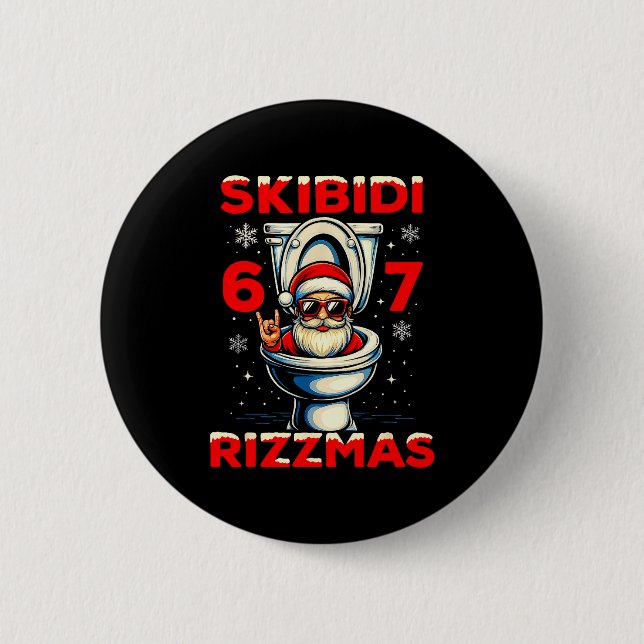 Bóton Redondo 5.08cm 6-7 Meme Slang Christmas Nice Naughty 67 Funny  (Frente)