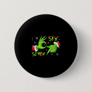 Bóton Redondo 5.08cm 6 7 Seis Sete Mão Geração Z Alpha Meme Gíria Natal