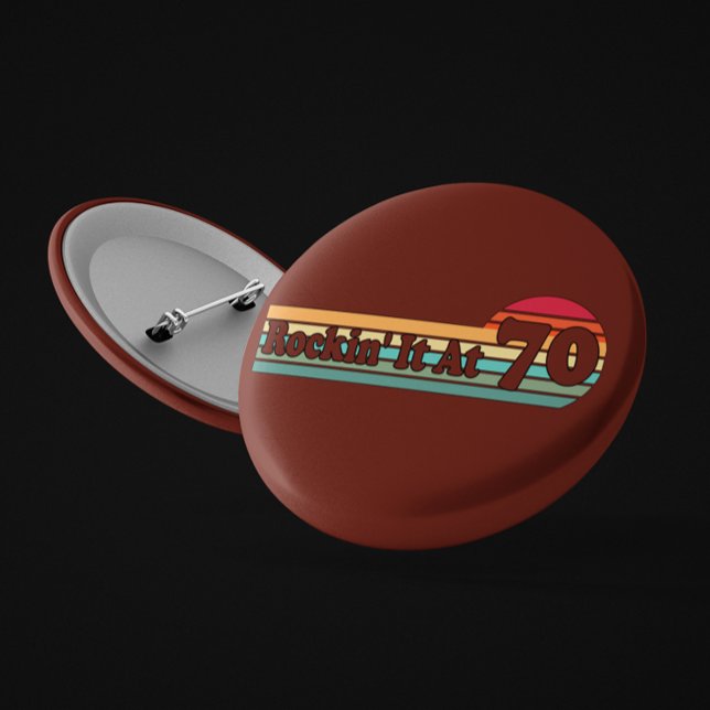 Bóton Redondo 5.08cm 70 e Crachá retroiluminado da vida (Criador carregado)