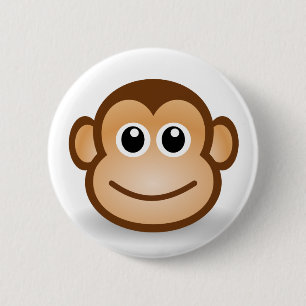 Bóton Redondo 5.08cm 76-Grátis-Cartoon-Macaco-Clipart-Ilustração P