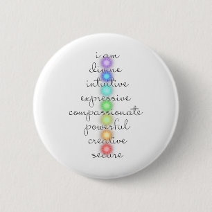 Bóton Redondo 5.08cm 7 Chakras S Para Amantes de Yoga