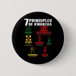 Bóton Redondo 5.08cm 7 Princípios Da Celebração Pan-Africana De Kwanzaa