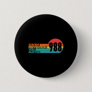 Bóton Redondo 5.08cm 988 Prevenção contra suicídio Linha de vida 988 Se