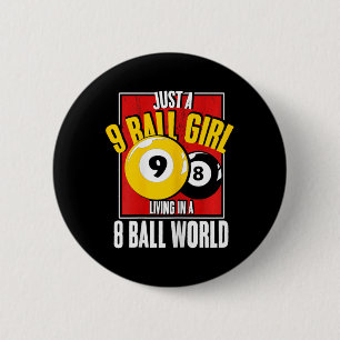 Bóton Redondo 5.08cm 9 Garota Morando Em 8 Ball World Snooker Piscina B