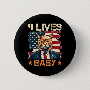 Bóton Redondo 5.08cm 9 Vidas Por Trump 2024 Vitória Vencedor Trump