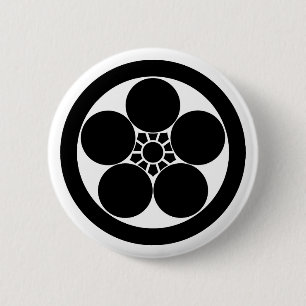 Bóton Redondo 5.08cm A ameixa do estilo Umebachi floresce em círculo