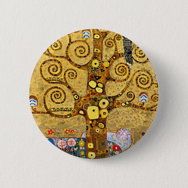 Bóton Redondo 5.08cm "A árvore da vida", Gustav Klimt (Frente)
