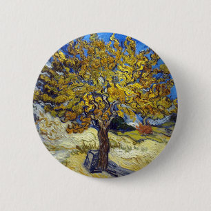 Bóton Redondo 5.08cm A Árvore de Morango, Vincent van Gogh. Vintage