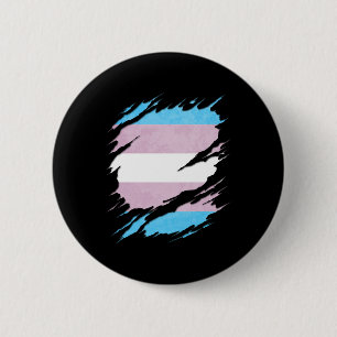 Bóton Redondo 5.08cm A bandeira do orgulho do Transgender rasgada