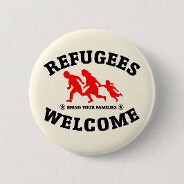 Bóton Redondo 5.08cm A boa vinda dos refugiados traz suas famílias