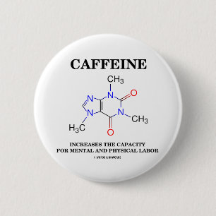 Bóton Redondo 5.08cm A cafeína aumenta o trabalho mental do exame da