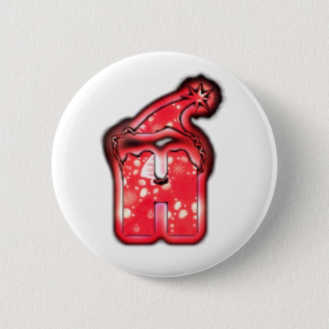 Bóton Redondo 5.08cm A Coleção Moderna de Santa Hat. (Frente)