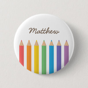 Bóton Redondo 5.08cm A coloração colorida do arco-íris escreve miúd