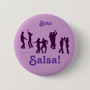 Bóton Redondo 5.08cm A dança da salsa levanta as silhuetas feitas sob