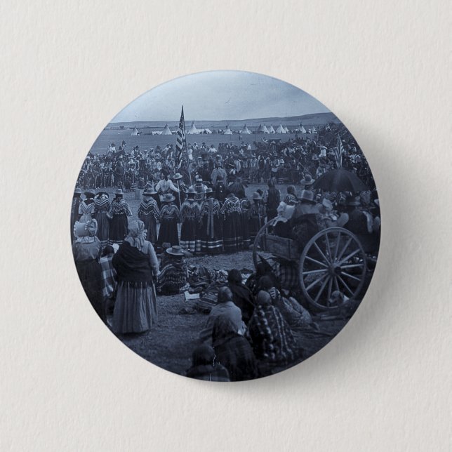 Bóton Redondo 5.08cm A dança de escolha dos Blackfeet (Frente)