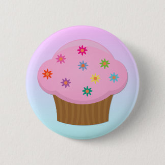 Bóton Redondo 5.08cm A flor polvilha o botão do cupcake