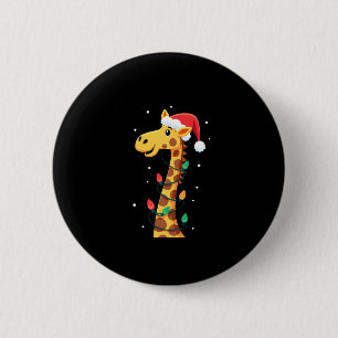 Bóton Redondo 5.08cm A Girafa de Natal Santa Hat Luz Os Homens Da Giraf