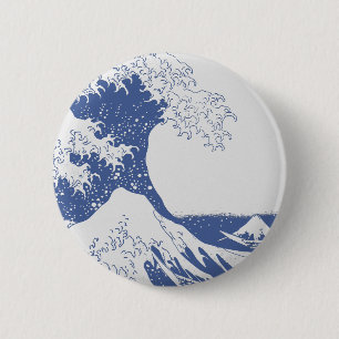 Bóton Redondo 5.08cm A grande onda fora de Kanagawa (神奈川沖浪裏