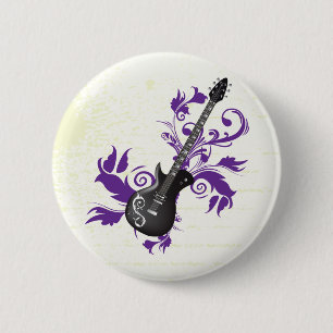 Bóton Redondo 5.08cm A guitarra elétrica no roxo sae de produtos feito