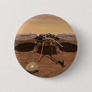 Bóton Redondo 5.08cm A Insight Lander Operando Na Superfície De Marte.