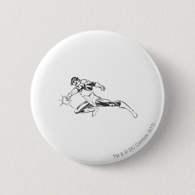 Bóton Redondo 5.08cm A lanterna verde Lunges para baixo (Frente)