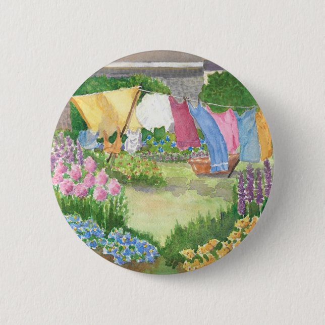 Bóton Redondo 5.08cm A lavanderia de Kathy em Monhegan é o botão Maine  (Frente)