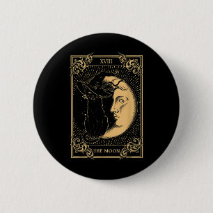 Bóton Redondo 5.08cm A Lua Tarot Xvii Inspirou A Bruxa Negra Hat