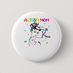 Bóton Redondo 5.08cm a luta dela é a minha mãe contra o autismo