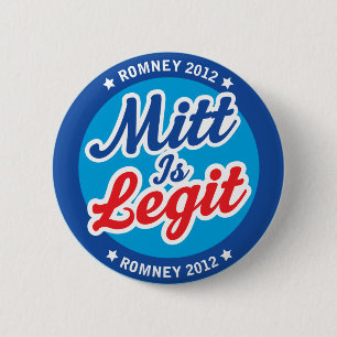 Bóton Redondo 5.08cm A luva é Legit Romney 2012
